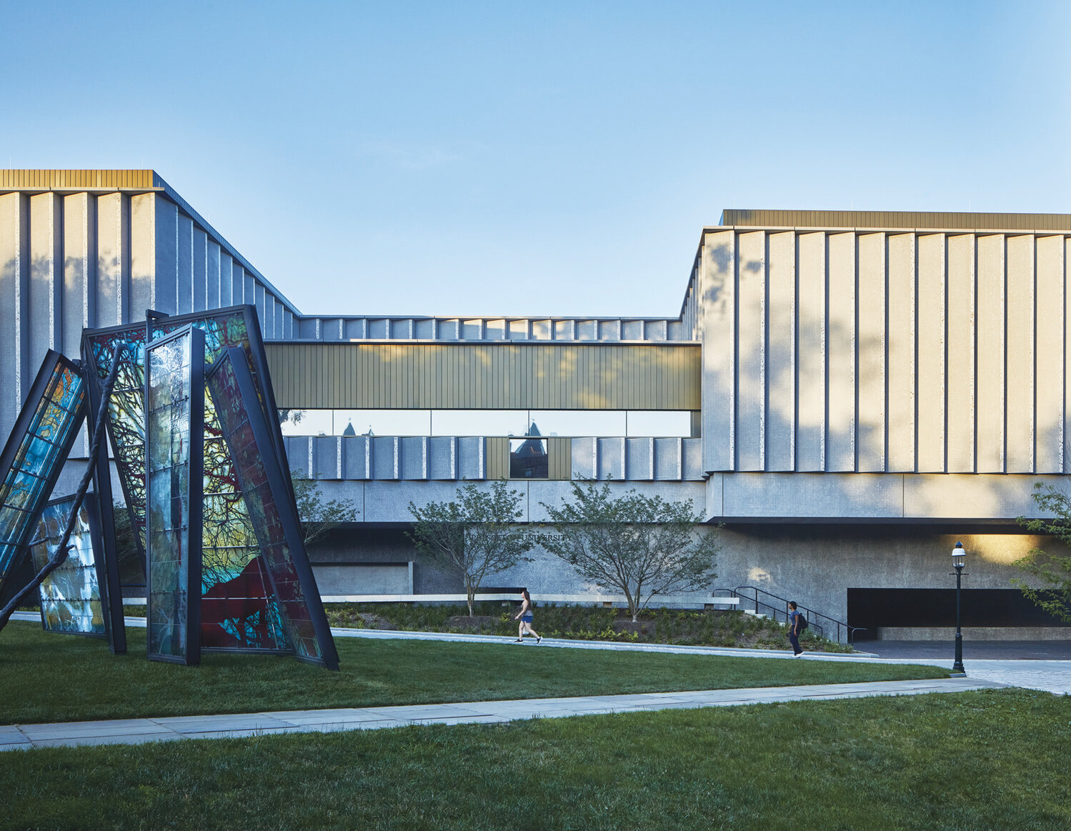 Above: The new Princeton University Art Museum blurs the boundaries between indoors and outdoors, with large artworks&mdash;like Doug and Mike Starn&rsquo;s dyed glass (Any) Body Oddly Propped&mdash;serving as &ldquo;markers of arrival.&rdquo; Opposite: Inside, sections with only a few pieces of art help combat museum fatigue.