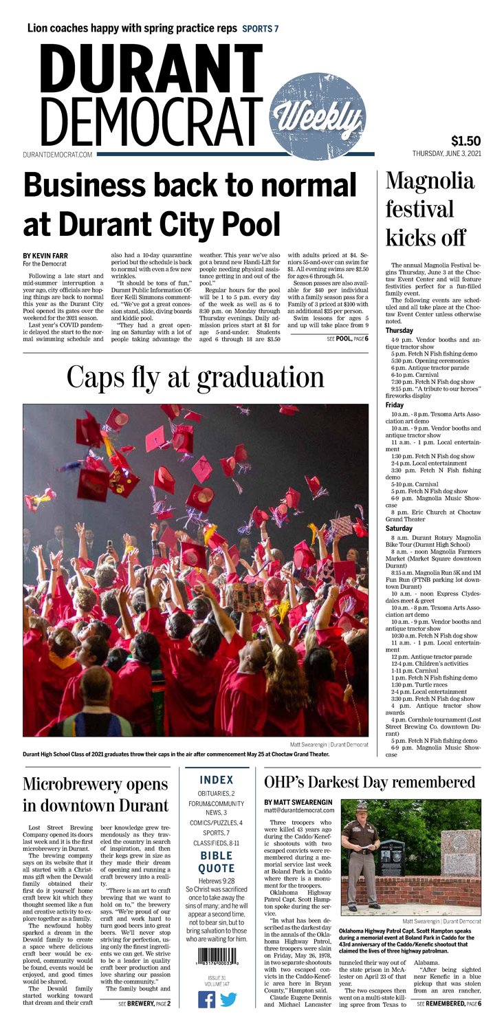The Durant Daily Democrat June 3, 2021 The Durant Daily Democrat