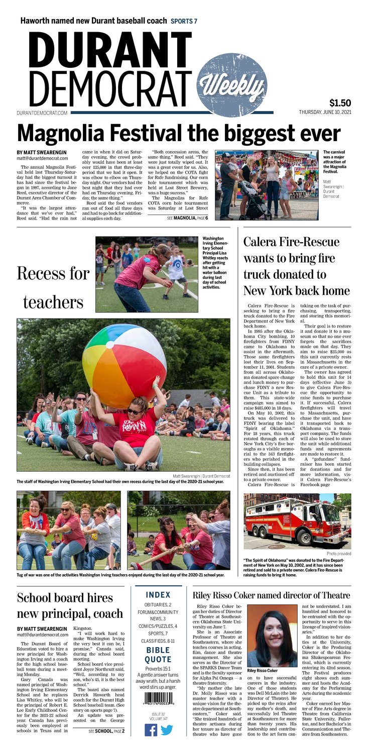 The Durant Daily Democrat June 10, 2021 The Durant Daily Democrat