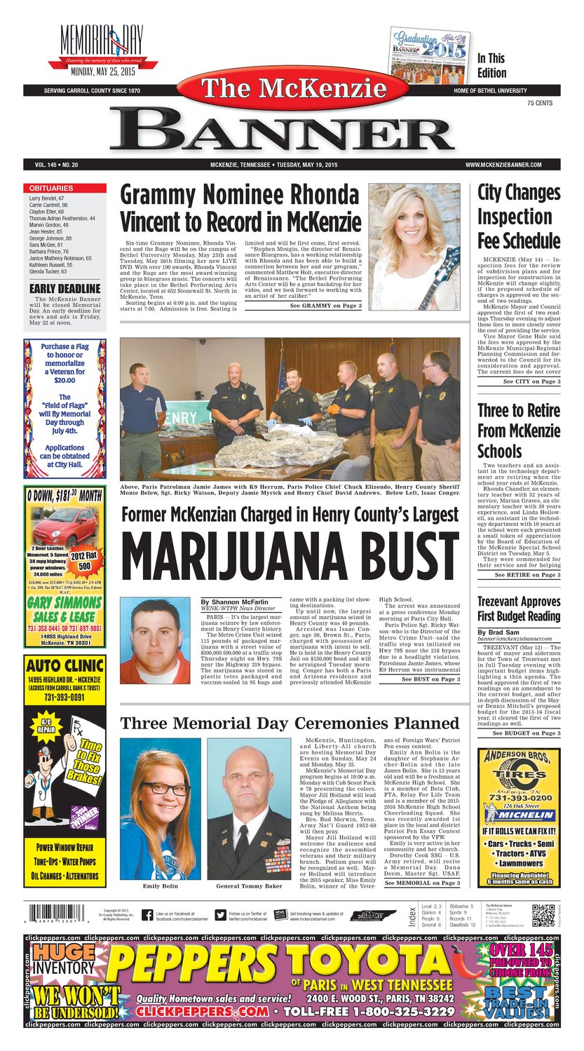 McKenzie Banner May. 19, 2015 The Mckenzie Banner