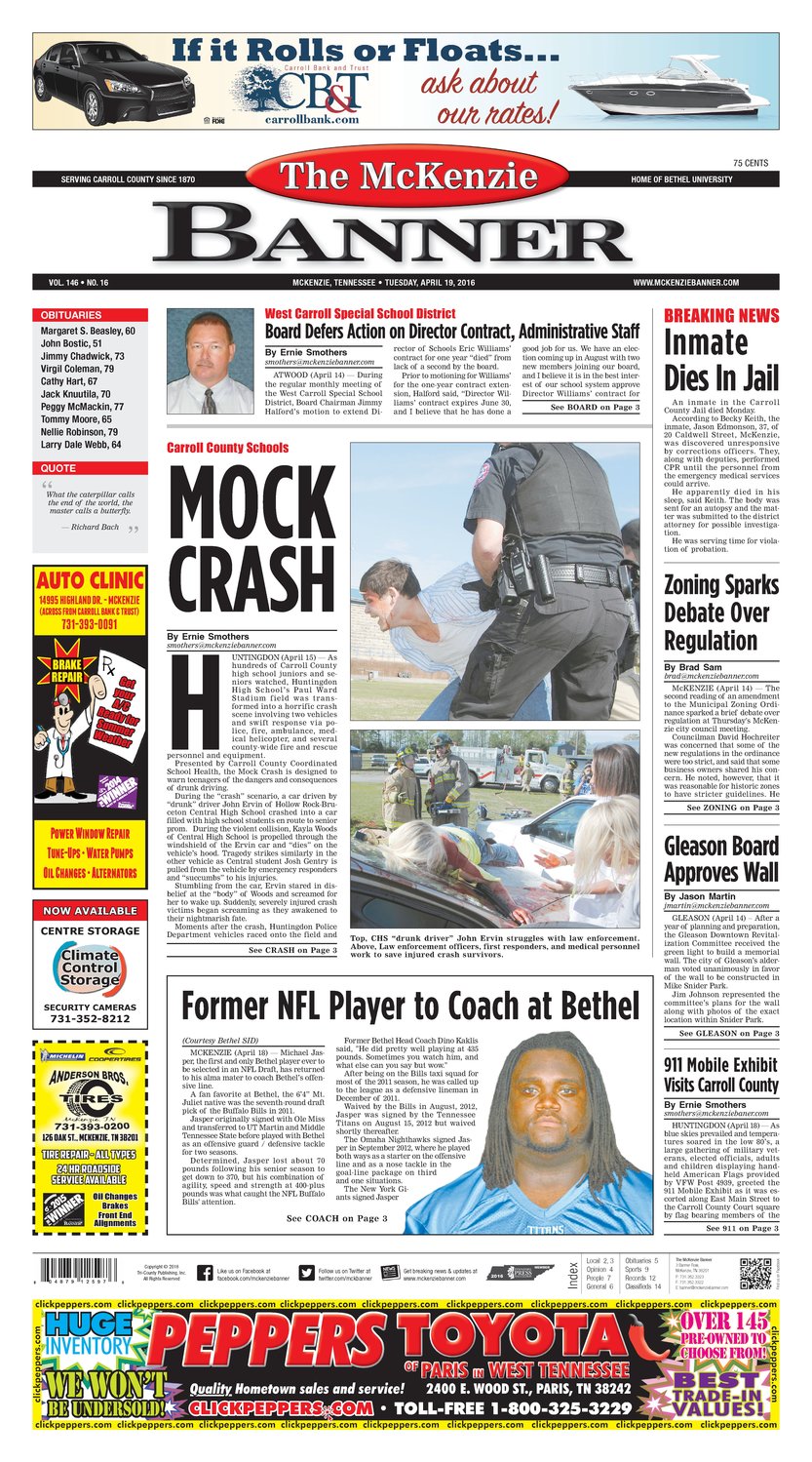 McKenzie Banner Apr. 19, 2016 The Mckenzie Banner