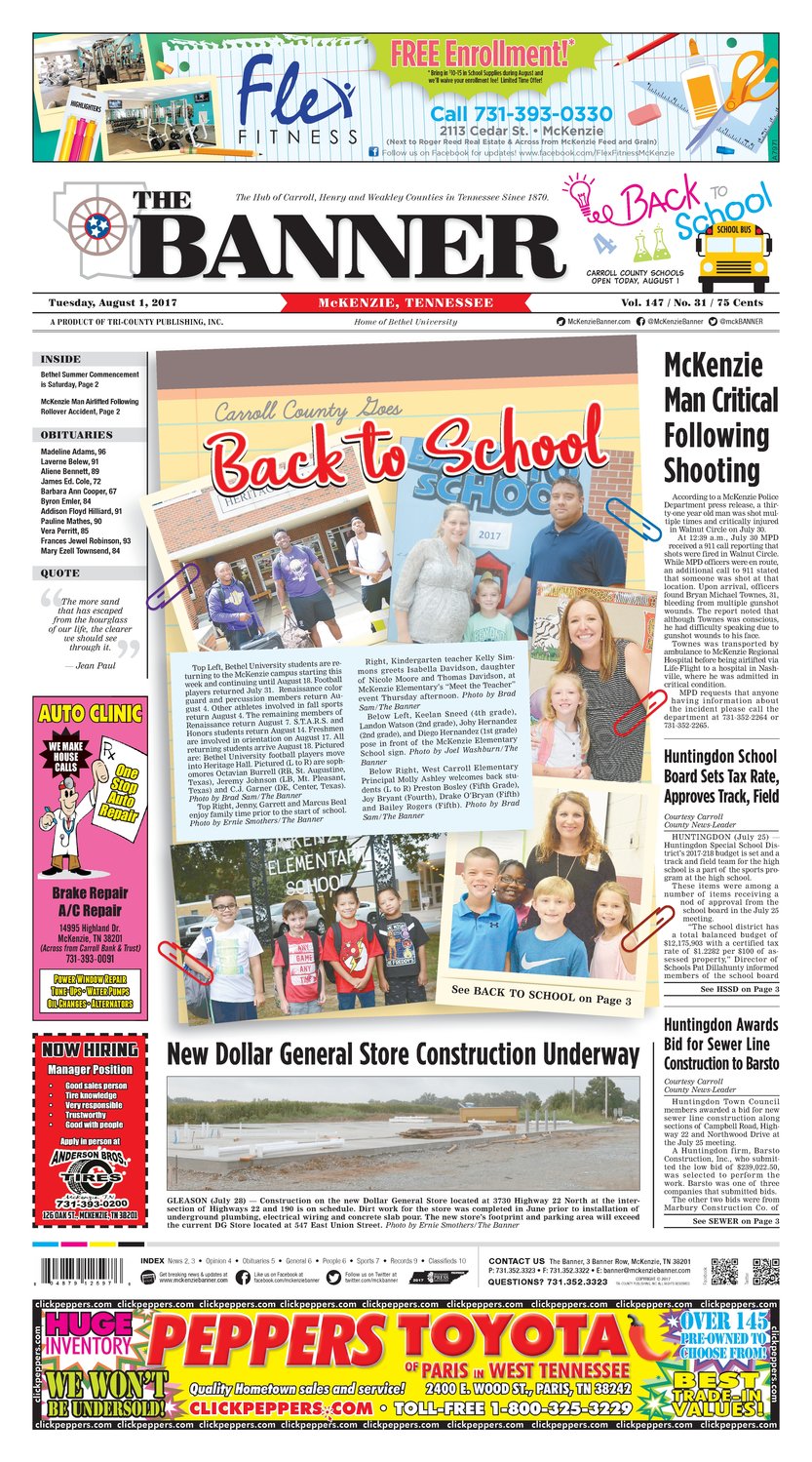 McKenzie Banner Aug. 1, 2017 The Mckenzie Banner