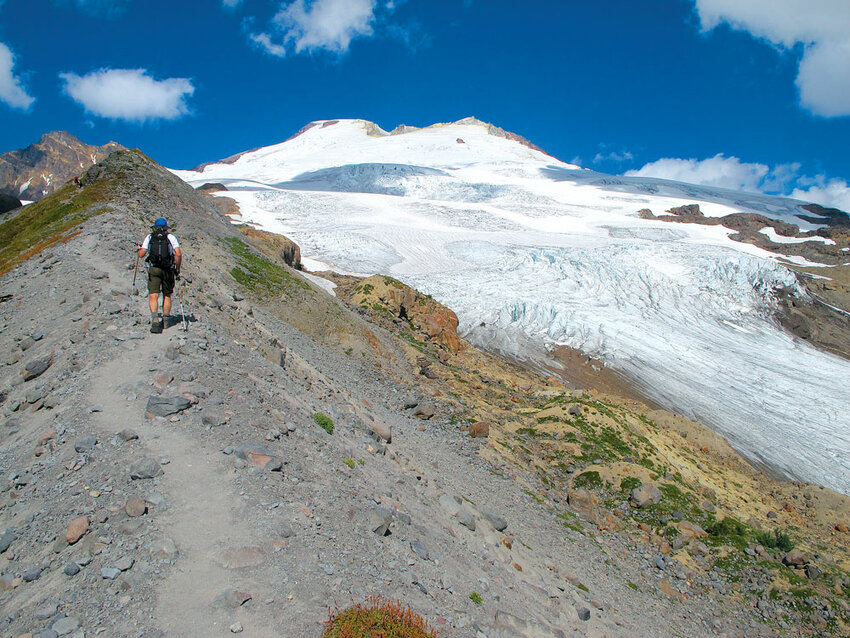 Railroad Grade trail, on the south side of Mount Baker, is named for its even grade. 