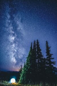 The Milky Way above a camp in the North Cascades. Radka Chapin photo.