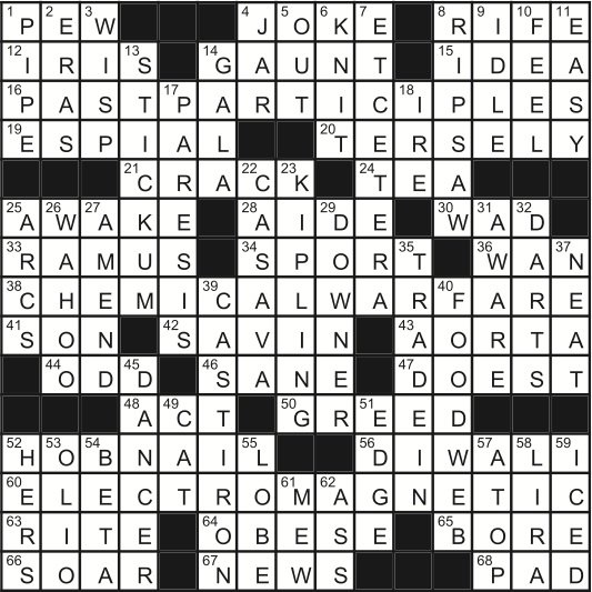 Crossword puzzle answers August 27 September 2 The Northern Light