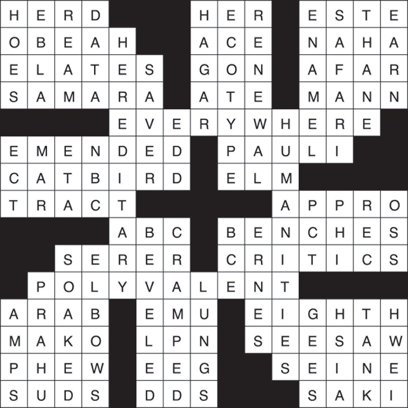 Crossword Puzzle Answers, May 6-12, 2021 | The Northern Light