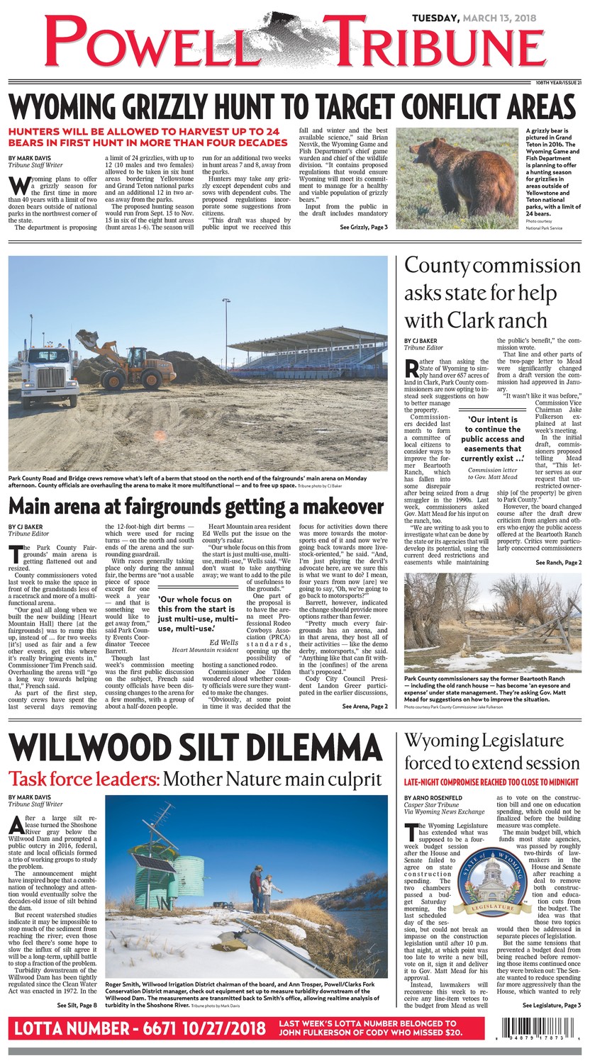 Powell Tribune March 13, 2018 Powell Tribune