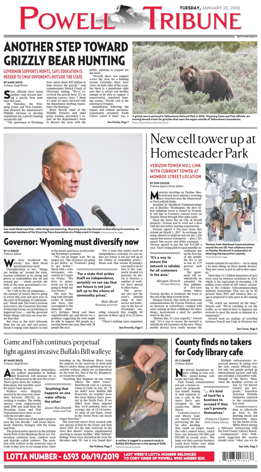 Powell Tribune January 23, 2018 Powell Tribune