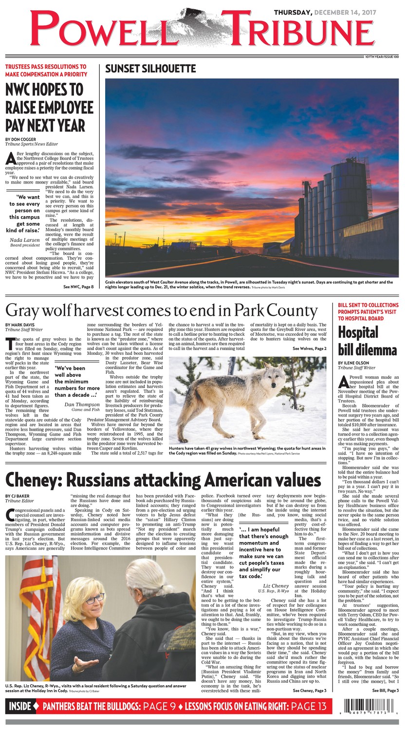 Powell Tribune December 14, 2017 Powell Tribune
