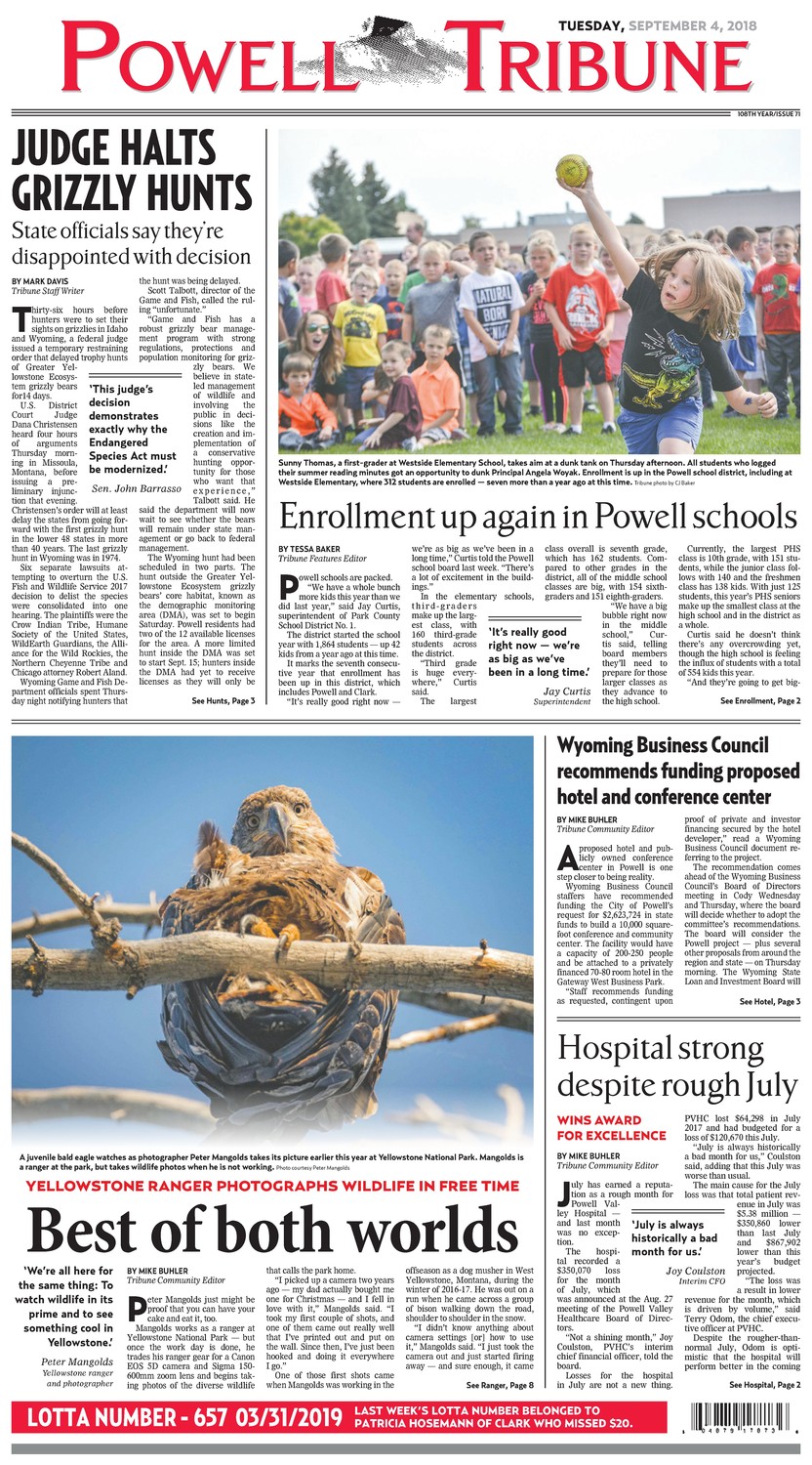Powell Tribune September 4, 2018 Powell Tribune