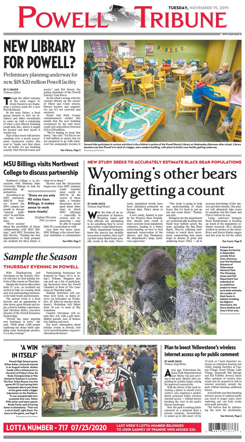Powell Tribune November 19, 2019 Powell Tribune
