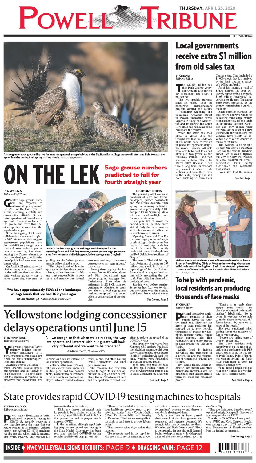 Powell Tribune April 23, 2020 Powell Tribune
