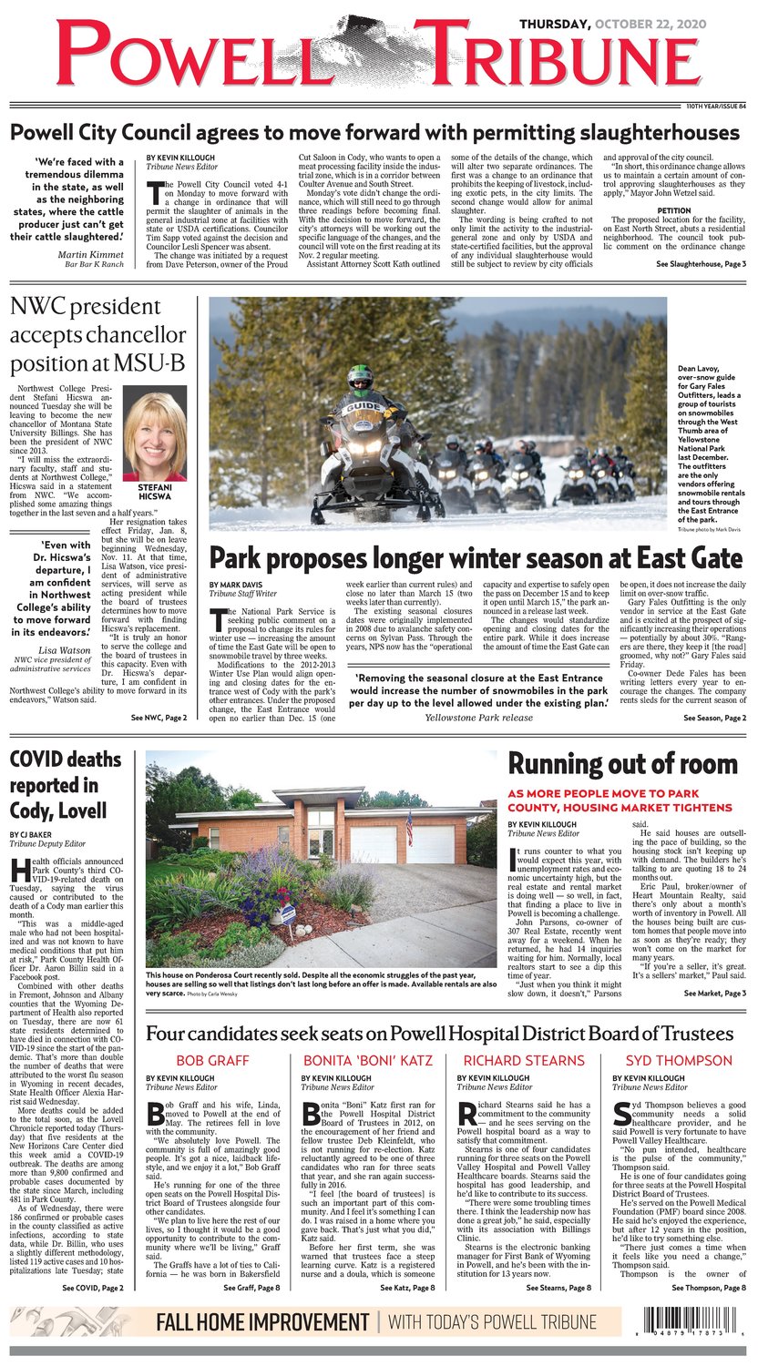 Powell Tribune October 22, 2020 Powell Tribune