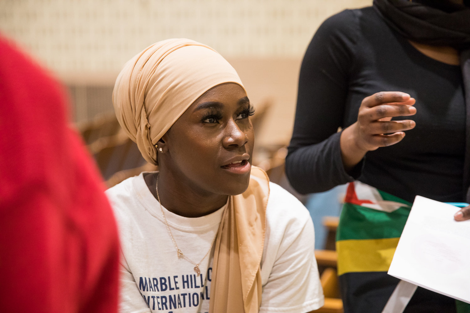 Fatoumata Camara, a junior at the Marble Hill School for International Studies, talks about her West African heritage and how it influenced her approach toward putting together a performance for the school’s second annual Black History Show.