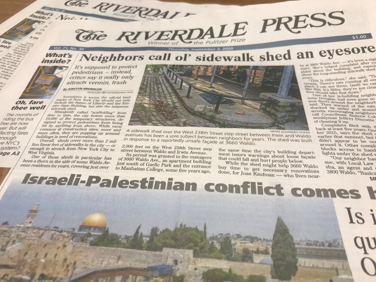 Latest from the Sept. 3, 2020 edition of The Riverdale Press The