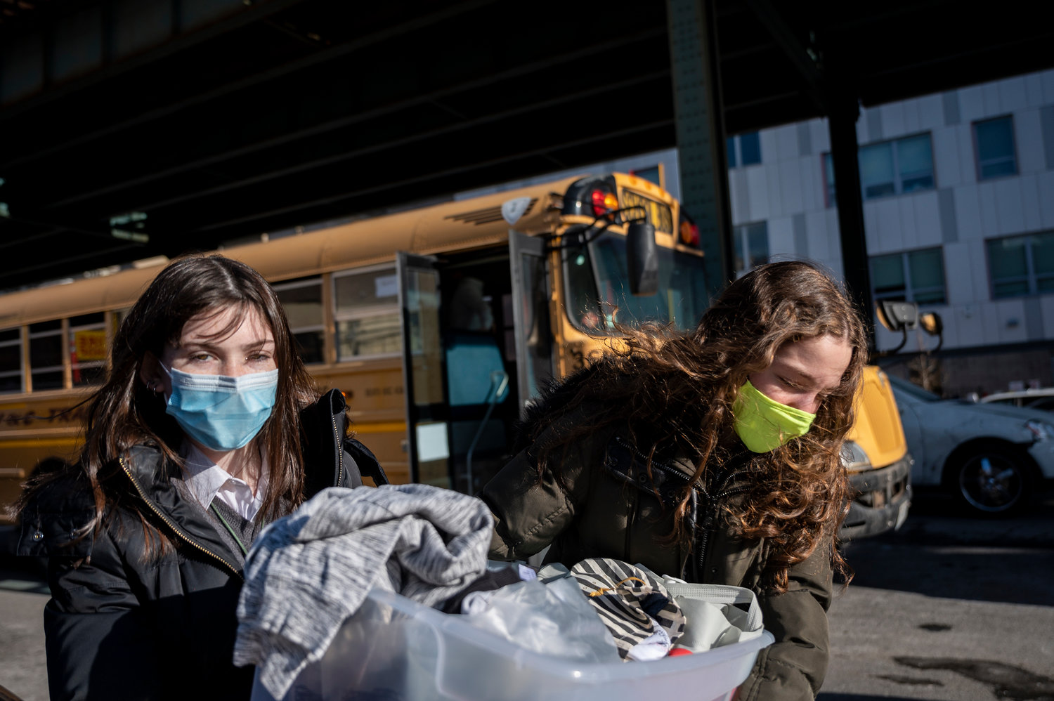 Students from SAR Academy took a bus to Monroe College on Jerome Avenue on Monday, with arms filled with supplies intended to help the displaced families of the Fordham Heights apartment building fire that killed 17, and seriously injured at least 32 more. The local effort was one of many that came together in the aftermath of the blaze, that includes not only supplies, but also more than $1 million in cash donations.
