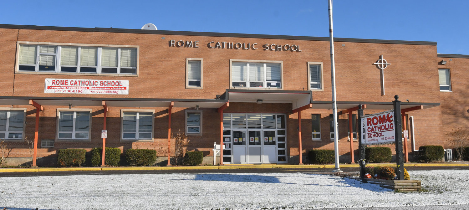 TAKING THINGS DAY-BY-DAY — Rome Catholic School, 800 Cypress St., has remained open for in-person instruction amid the ongoing COVID-19 pandemic.  The school hopes to remain open for in-person instruction, but officials are taking things “day-to-day” as they await further guidance from officials following the city’s designation as a “Yellow Zone.”