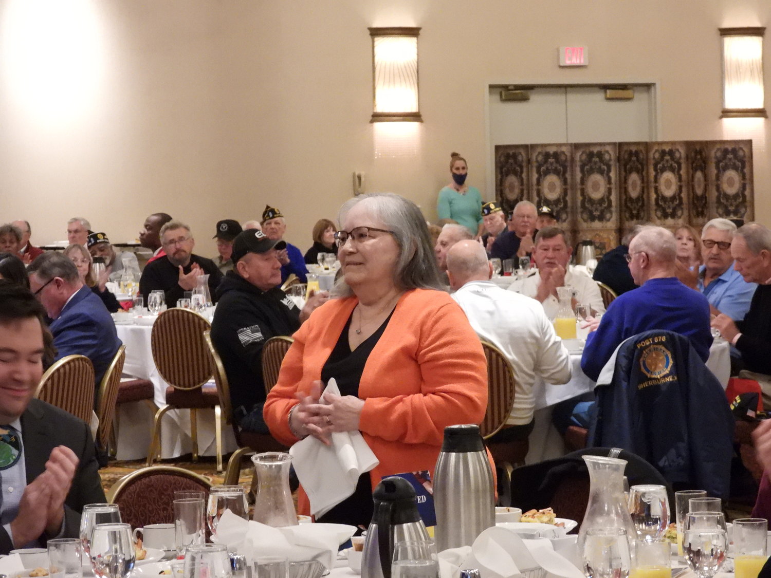 MOTHER HONORED — Kathy Kuhl, of the Wolf Clan, is a mother of five, who has seen three children serve in the American Armed Forces. She was honored at the 20th annual Veterans Recognition Ceremony and Breakfast for her family's service.