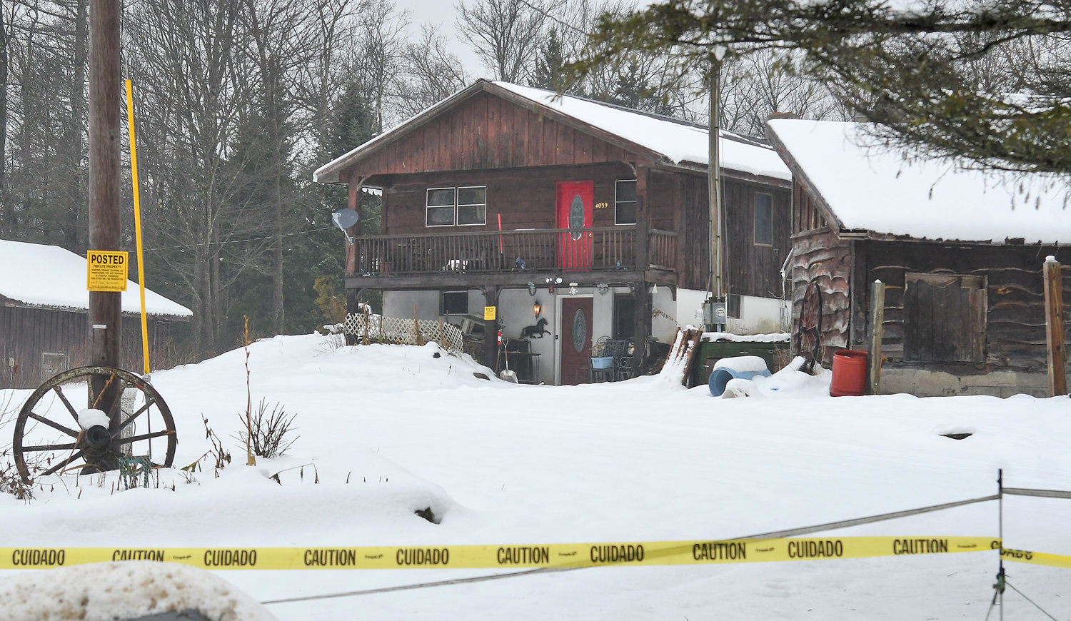 INVESTIGATION CONTINUES — A body was found outside what is believed to be this home on Mud Lake Road in West Leyden in Lewis County last weekend. The body was sent Thursday to a medical examiner for a proper autopsy and DNA identification, according to investigators.