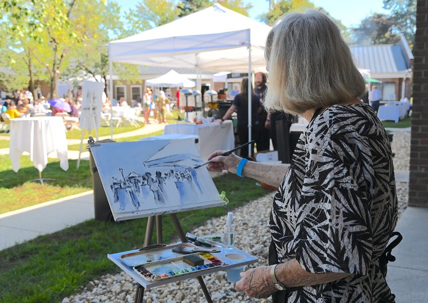 Local artists put their talents on display in real time as they did live demonstrations throughout the event, including this painting of Art in the Park as it unfolded.