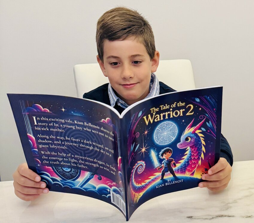 Kian Bellenoit, a third-grader, has authored two books in “The Tale of the Warrior” series. The story follows young boys who overcome challenges and discover the heroes within themselves.
