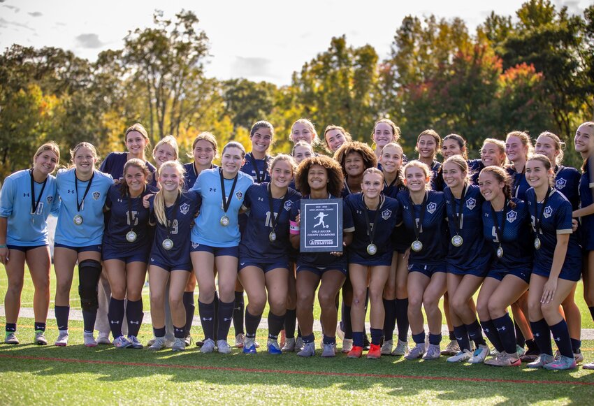 Goals from Maria Bragg, Carlee Scott and Addison Murphy complemented Severna Park’s stellar defense in a 4-0 county championship win over South River on October 18.