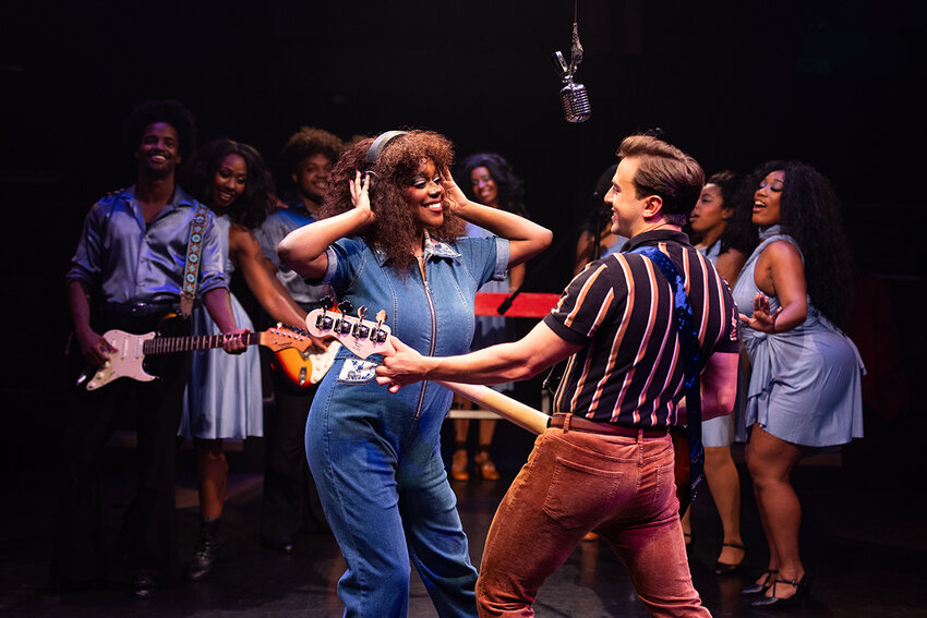 Disco Donna and Bruce Sudano, played by Aniyah Serrell Lee and Zachary Spafford, perform &ldquo;Heaven Knows&rdquo; in Toby&rsquo;s Dinner Theatre&rsquo;s &ldquo;Summer: The Donna Summer Musical.&rdquo;
