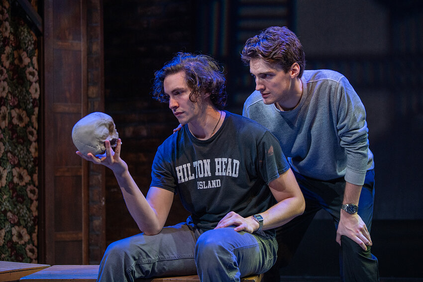 Keenan Pass (left) portrayed Hamlet and Tommy Dougherty as Horatio during a rehearsal of Classic Theatre of Maryland&rsquo;s upcoming production of &ldquo;Hamlet.&rdquo;