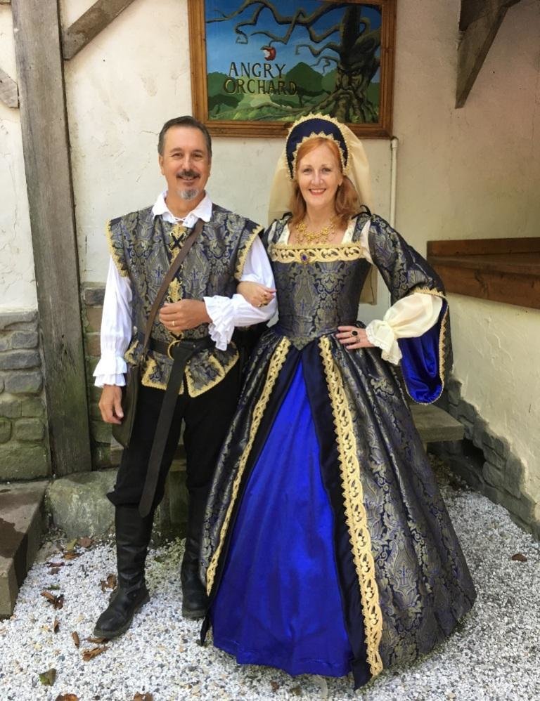 slim fit dress slacks Renaissance Faire Dress Medieval Costume Irish Boho Full Costume L/XL / Red/Black main image 0