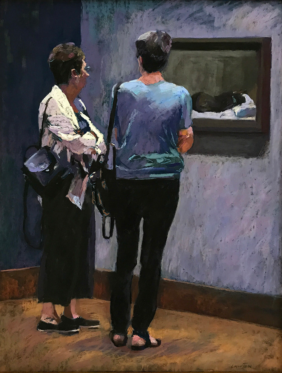 David Lawton’s pastel "The Critique" is part of the show at McBride Gallery.