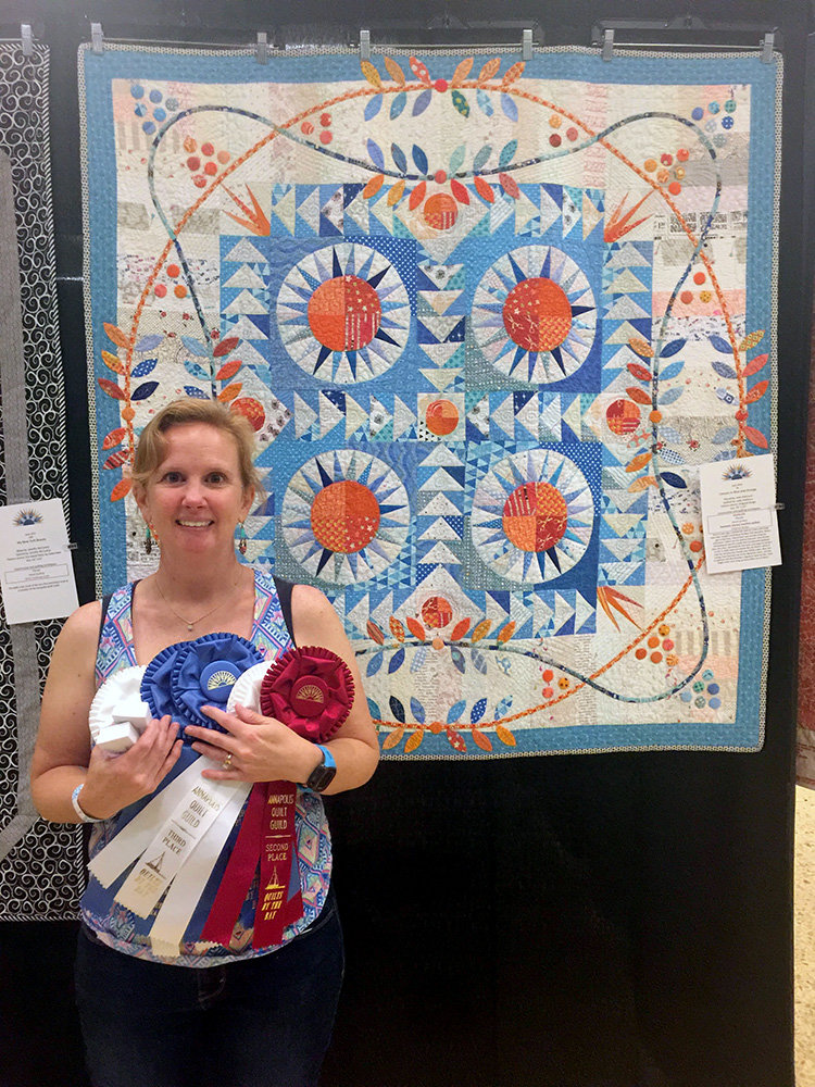 Julie Antinucci’s handmade quilt was first displayed at the Annapolis Quilt Guild Show in 2019, where it earned numerous awards including Best in Show.